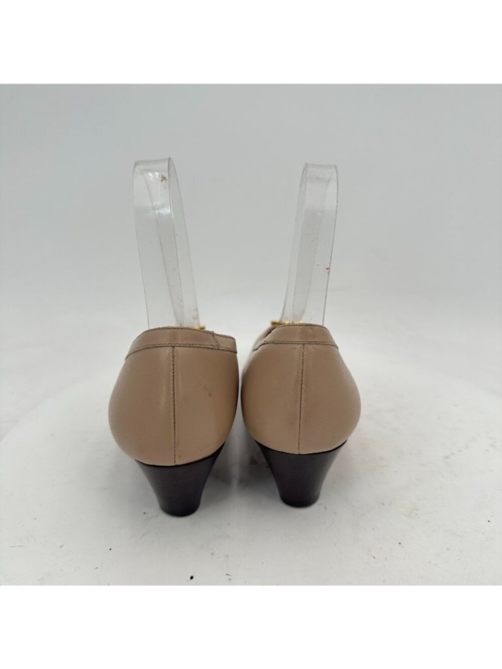 Salvatore Ferragamo Women Size 4.5C Taupe Gold-Ornament Pumps - Picture 5 of 11